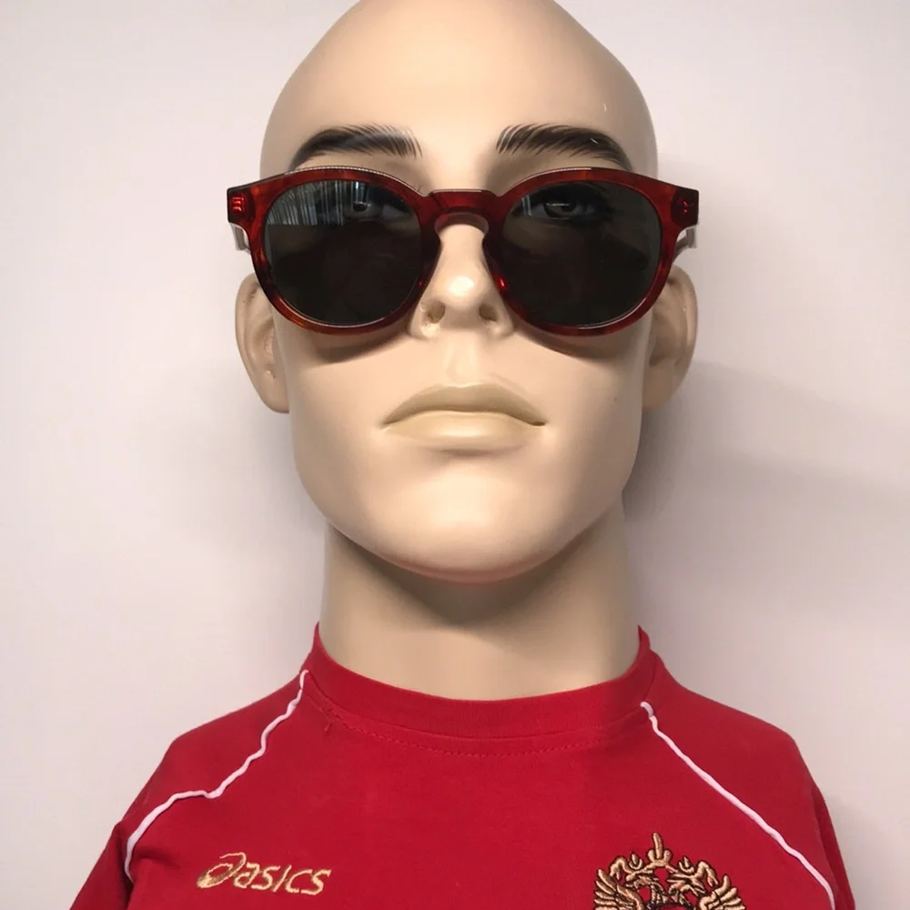Gucci GG0825S 005 49 Havana Grey Round Sunglasses | New Authentic